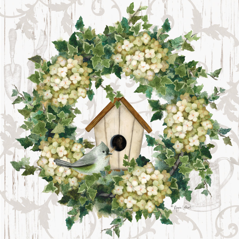 Couronne d'oiseaux par Annie Lapoint, H 30 po x l 30 po
