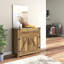 Modern Farmhouse Double Barn Door Accent Bar Cabinet With Goblet Holder