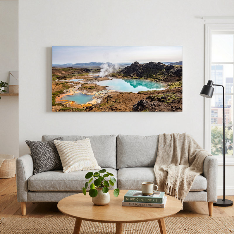 "Toile géante turquoise", art mural sur toile, 58“W x 28”H