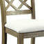 Chaise d'appoint à finition chêne avec 2 boutons, bois synthétique, assise de 19 po, 2 pièces, chaises rustiques revêtues de lin beige, hauteur du produit composite: 39 po
