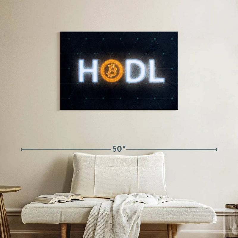 Kerner Glowing Bitcoin Hodl, 24" H x 36" W