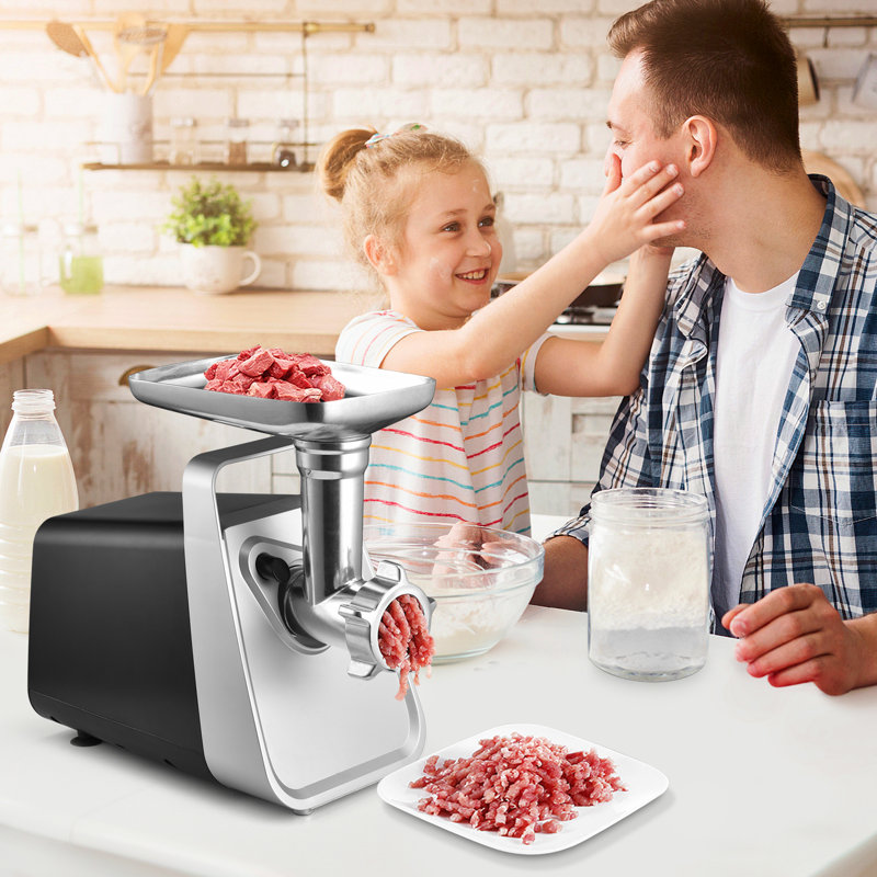 CHEFFANO Meat Grinder, 2600W Max Stainless Steel Meat Grinder Electric, ETL Approved Heavy Duty Meat Mincer Machine with 2 Blades, 3 Plates, Sausage Stuffer Tube & Kubbe Kit for Home Kitchen Use
