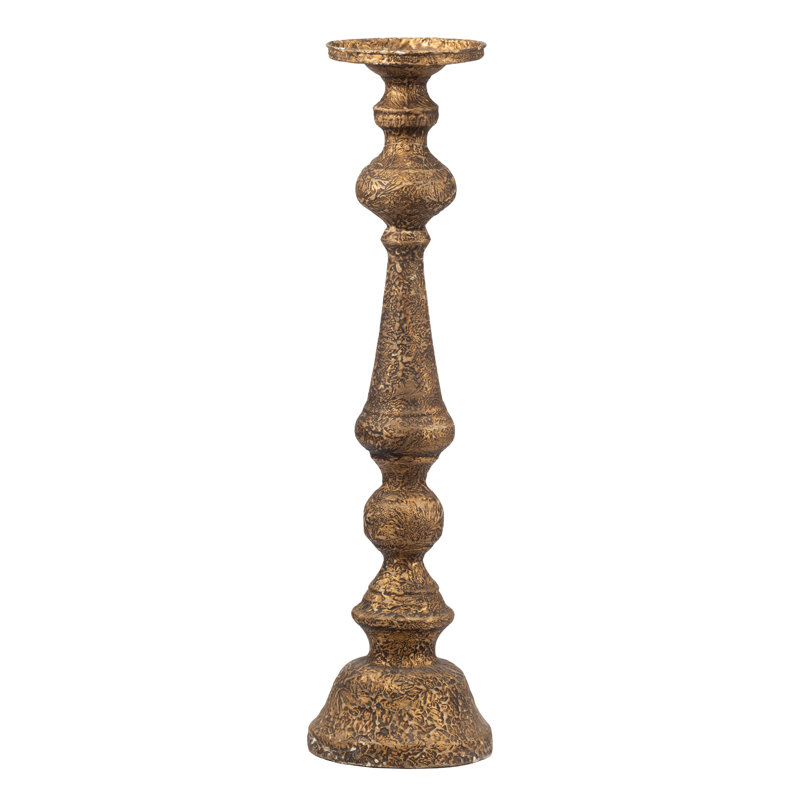 Grand chandelier en bois, Bronze vieilli, H 23,8 po x l 6 po x P 6 po
