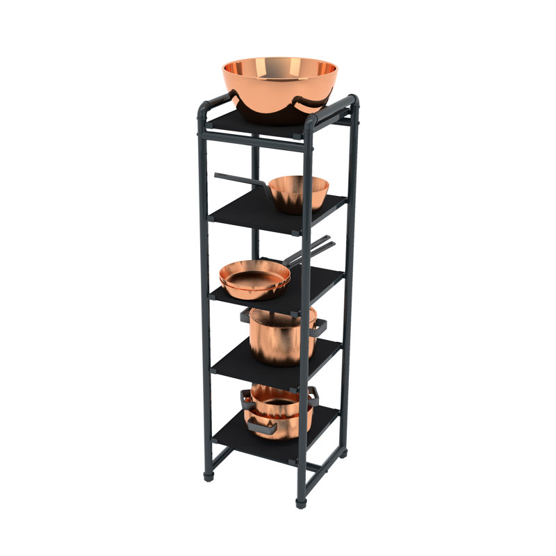 Étagère décorative avec support et étagère, Gris / noir