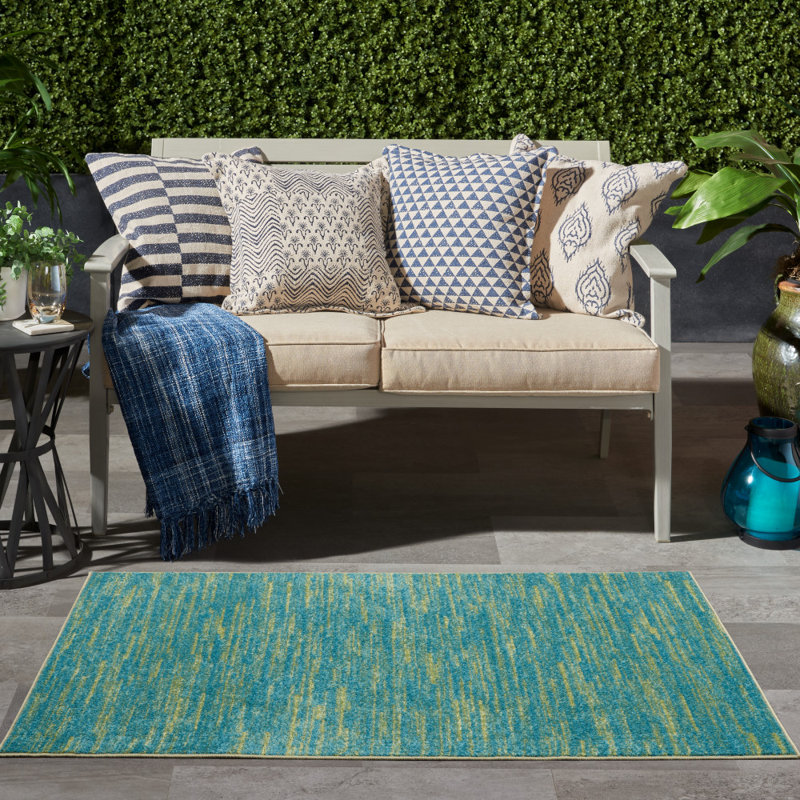 Tapis bleu / vert Nourison Essentials, Rectangle 3 pi x 5 pi