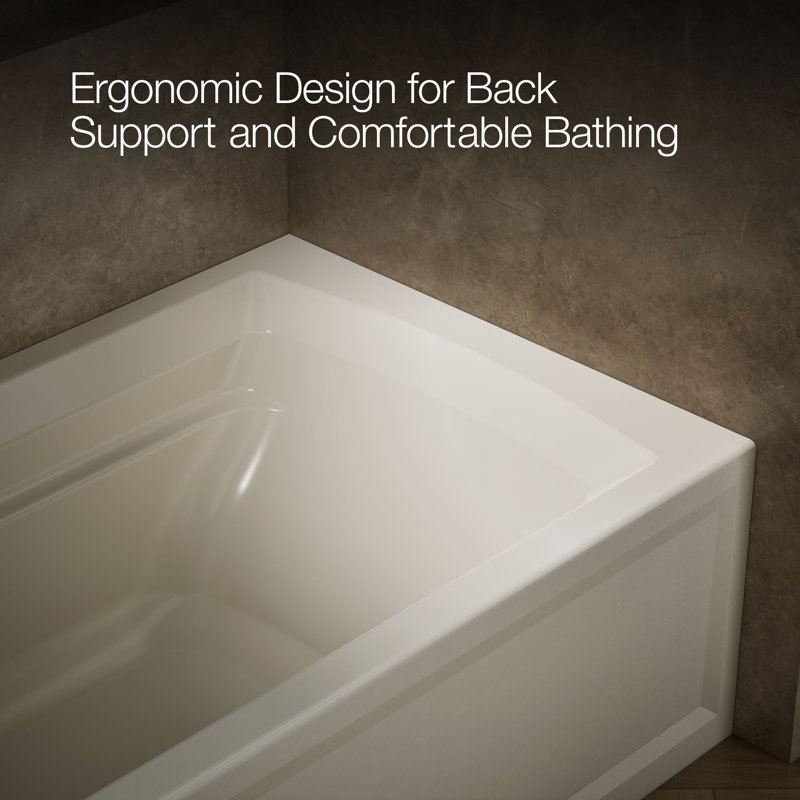 Archer® 72" x 36" Soaking Bathtub, Biscuit, Left