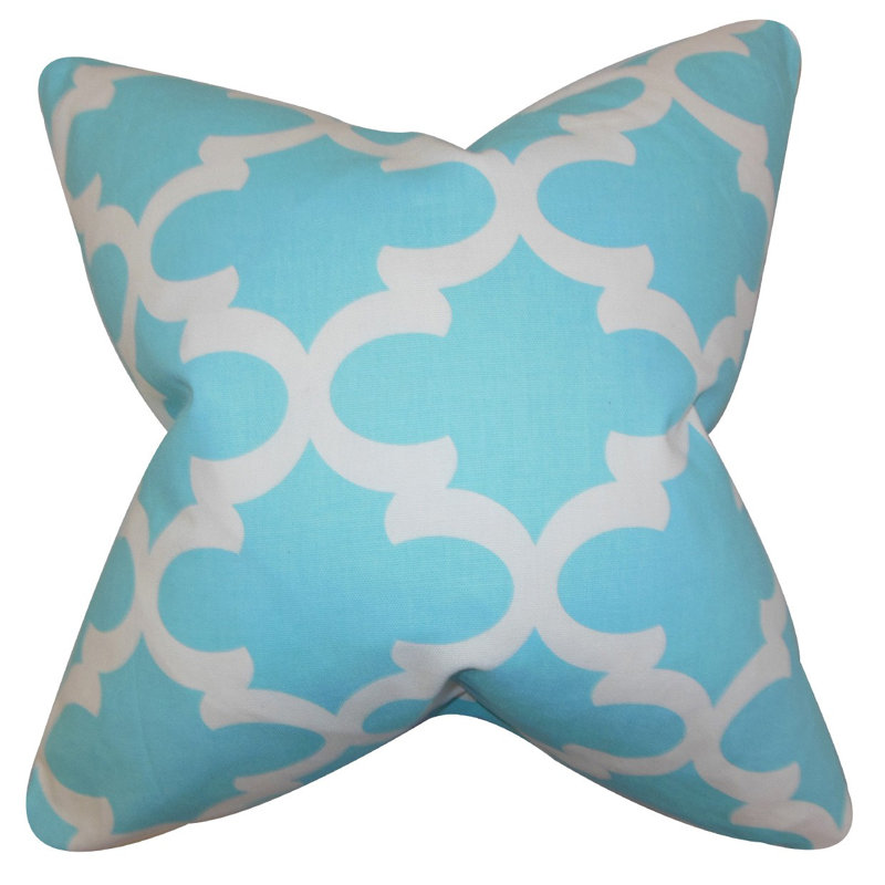 Coussin 100 % coton, Bleu ciel, 18 po x 18 po, Housse de coussin seulement - sans coussin