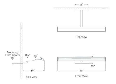 Ian K. Fowler Petrel 18" Picture Light, Polished Nickel
