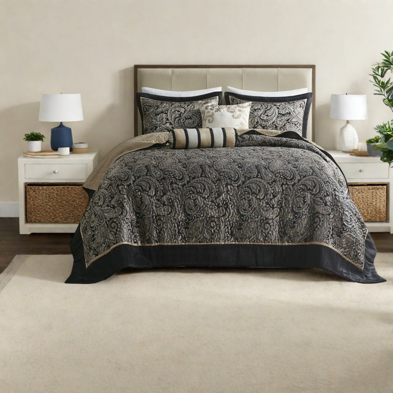 Ensembles de literie pour grand lit élégants, conception en jacquard de coton confortable pour la maison