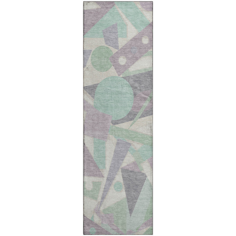 Premium Machine Washable Mehara AMF1693 Geometric Rug, Runner 2'3" x 7'6"