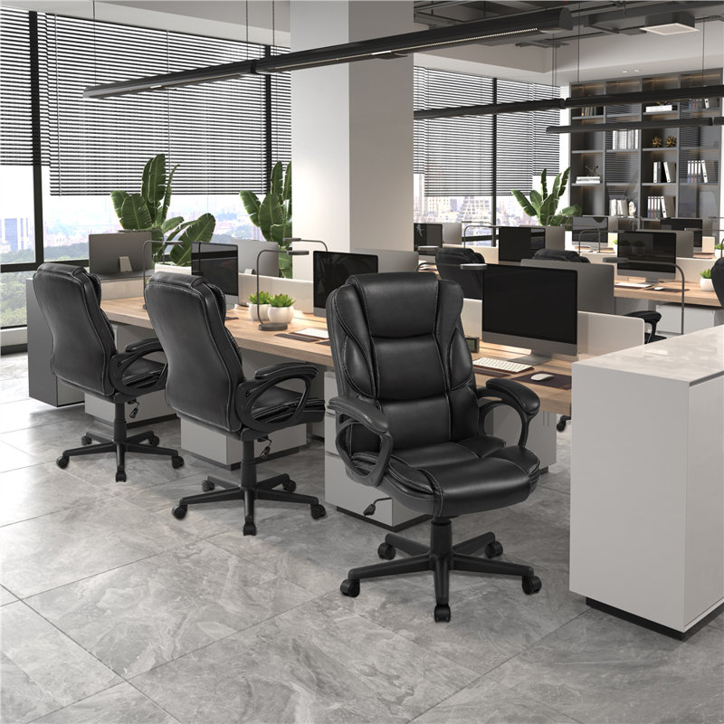 Faux Leather Executive Chair, Black