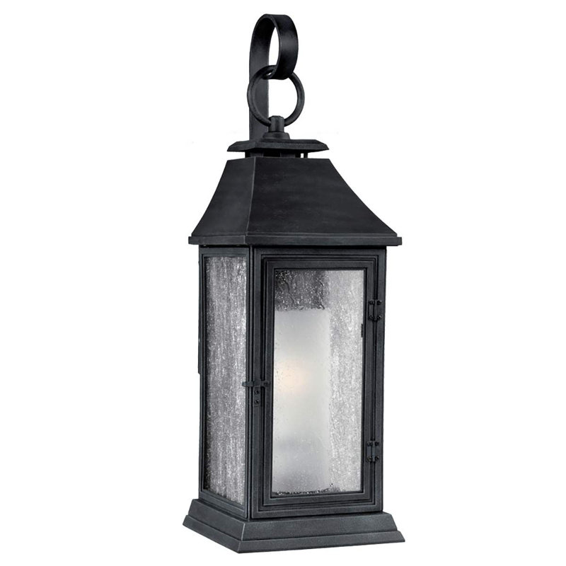 Tillinger Dark Weathered Zinc Outdoor Wall Lantern, 48.6cm H x 18.7cm W x 18.4cm D