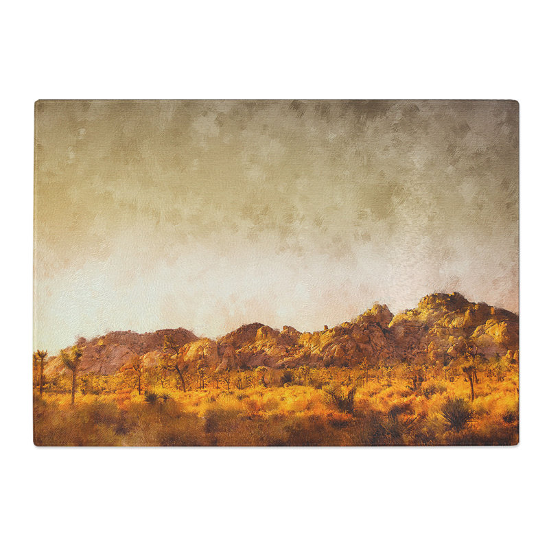 Joshua Trees Painting Chopping Board, 0.4cm H x 20cm W x 28.5cm L