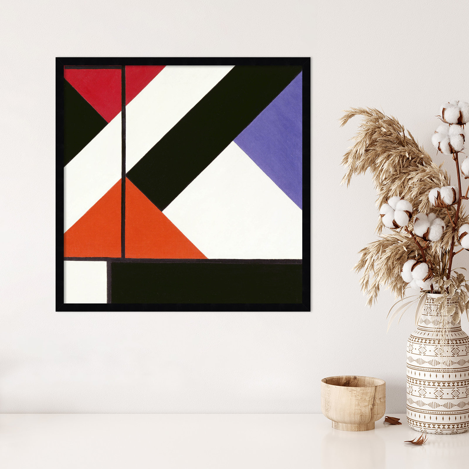 Simultaneous Counter Composition by Theo Van Doesburg, Black Framed, 25" H x 25" W