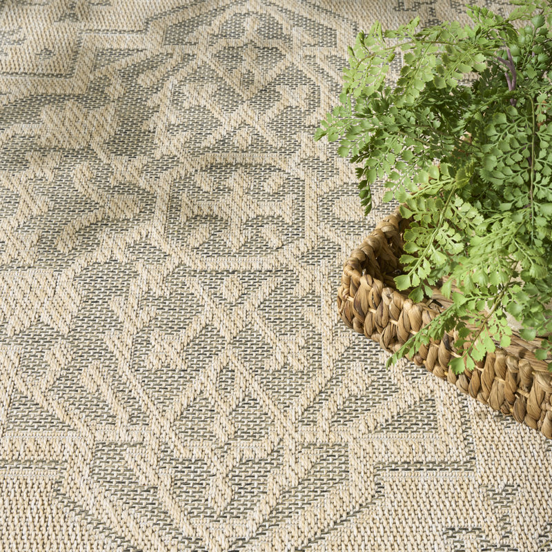 Tapis d'extérieur taupe Gerritt, Rectangle 4pi x 6 pi