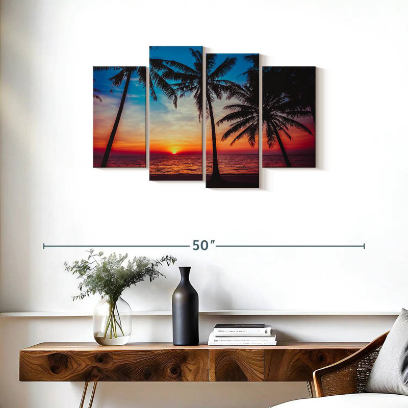 Gillard, coucher de soleil tropical Gillard, H 22 po x l 36 po