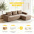 Boneless Corduroy L-Shape Modular Sectional Couch with Chaise - Soft Upholstered, Roomy Deep Seat, No Assembly Required, Timeless Stylish Furniture for Living Room Bedroom Apartment Home Office-218115378-222357769
