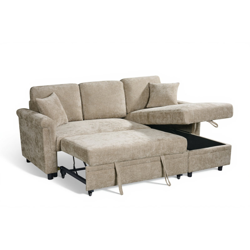 Advika 4 Seater Sofa Bed, Right Hand Facing, Beige