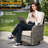 Allcot 2 - Person Outdoor Wicker Chairs with Side Table, All Weather High Back Rattan Chairs 2-Seater with Comfy Cushions-111806539