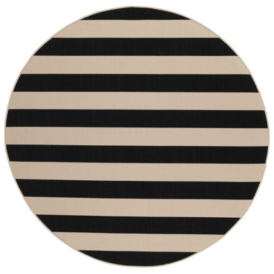 Tapis rayé beige / noir intérieur / extérieur Mestas