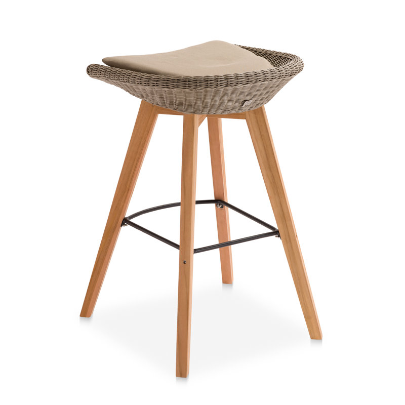 Leandra Outdoor Teak Bar Stool