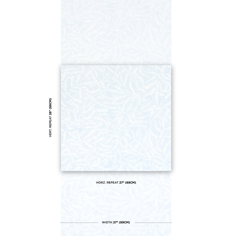 Leaf Bloom Wallpaper, Light Blue