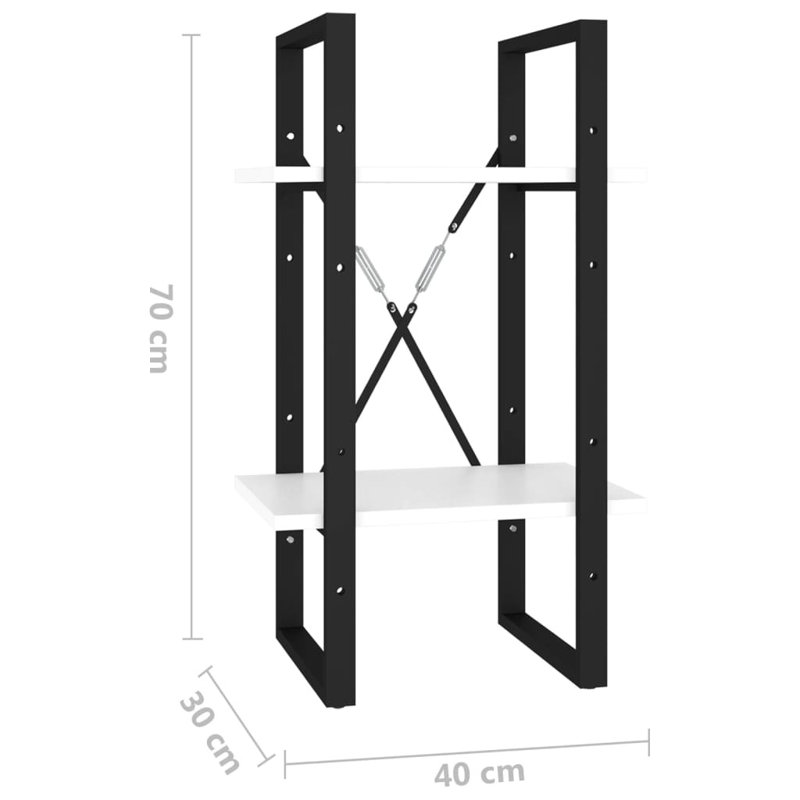 Koushirou 70cm H Standard Bookcase, White, 70cm H x 40cm W x 30cm D