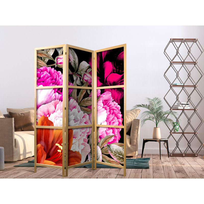 135cm W x 171cm H 3 - Panel Solid Wood Folding Room Divider