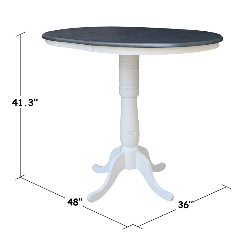 Dragana Extendable Solid Wood Dining Table, White/Heather Gray