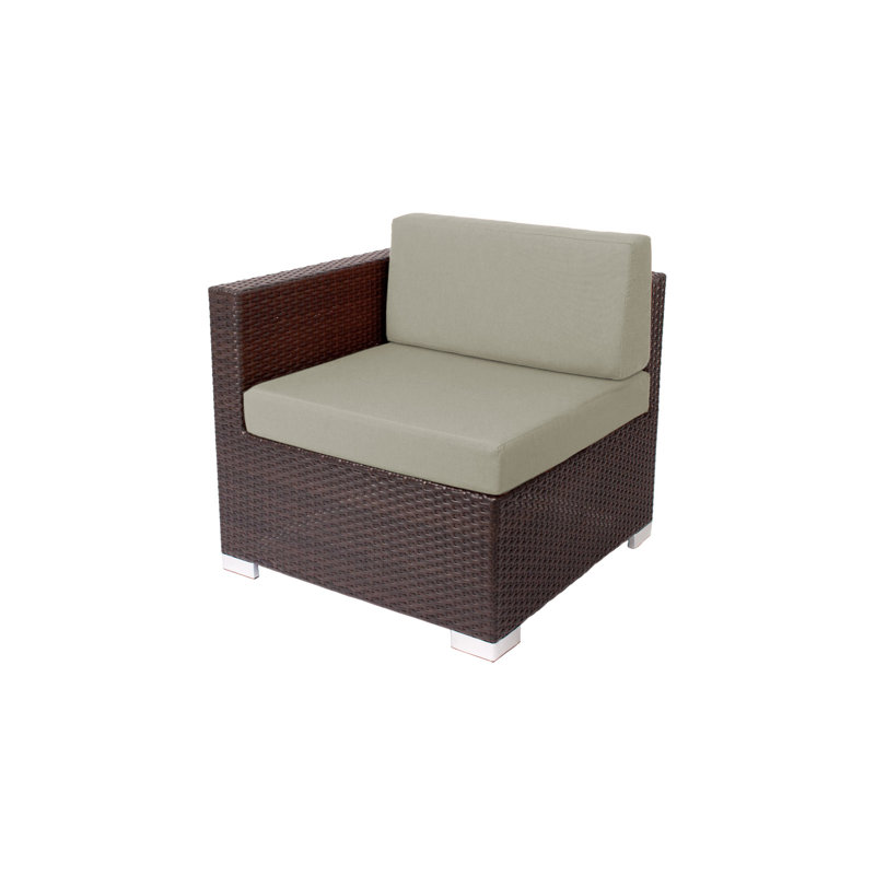 Chaise longue d'extérieur en osier Aruba, Vert