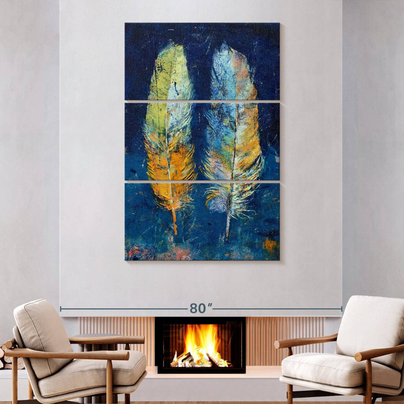Kerner Feathers Duo, 74" H x 48" W
