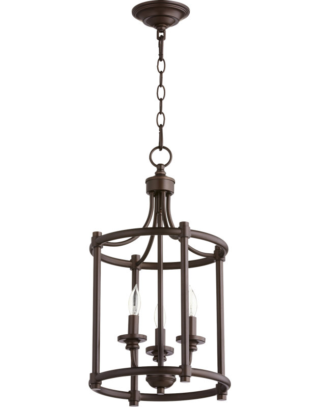 Herman 3 - Light Silver Lantern Pendant, Oiled Bronze