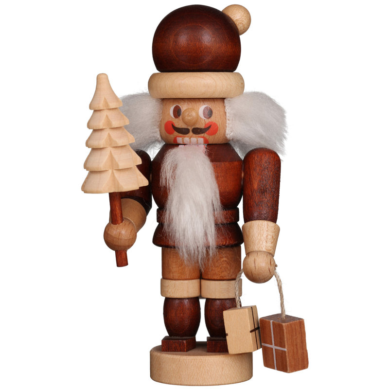 Mini-casse-noisette père noël en bois naturel light