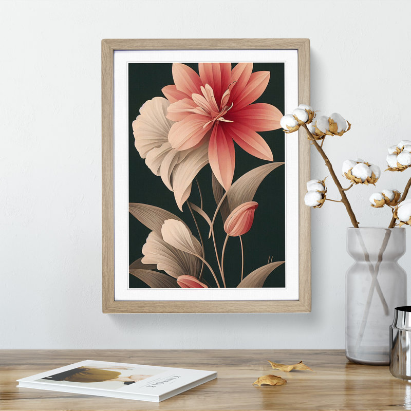 Astounding Flower - Framed Print, 34cm H x 25cm W x 2cm D, Oak Framed