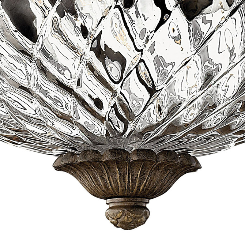 Plantation 2 - Light 12" Flush Mount, Pearl Bronze