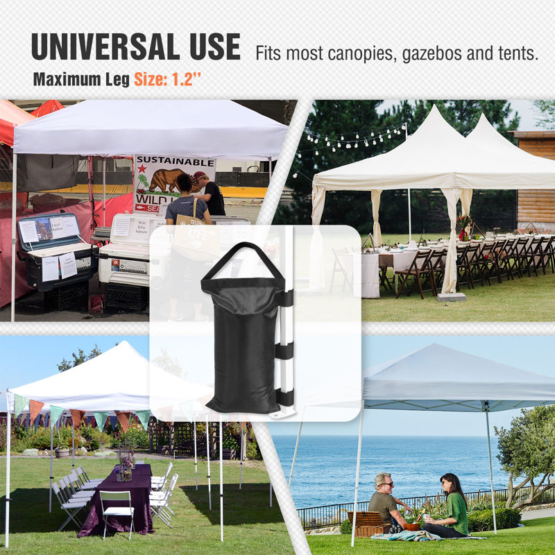 COOS BAY Black Polyester Weight for Gazebo