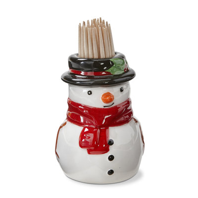 Snowman Toothpick Holder Set