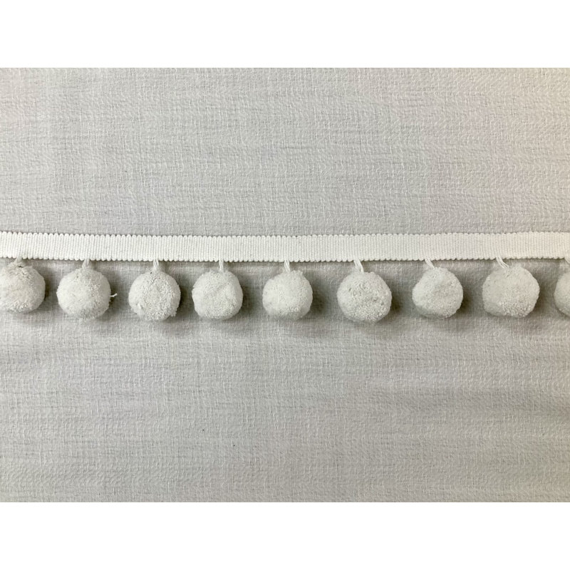 White Jumbo Linen Pom Pom Fringe 