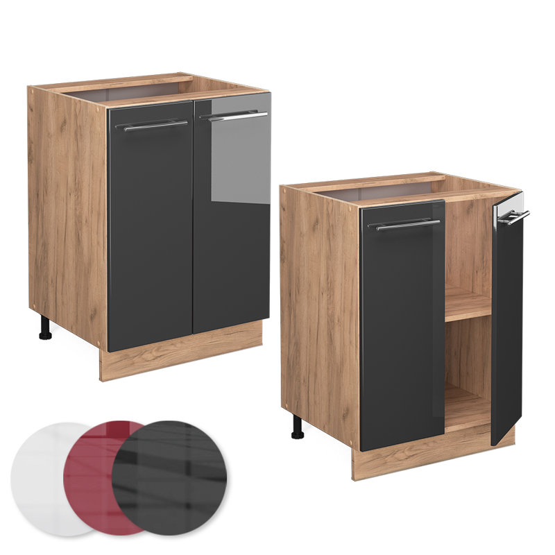 Fame 306 + front white HGL_60 x 82 x 51.6, Grey/Brown