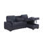 91"W Chenille Fabric Reversible Sleeper Sectional With Storage Chaise, Drop-Down Table, Cup Holders And Charging Ports-1699677235