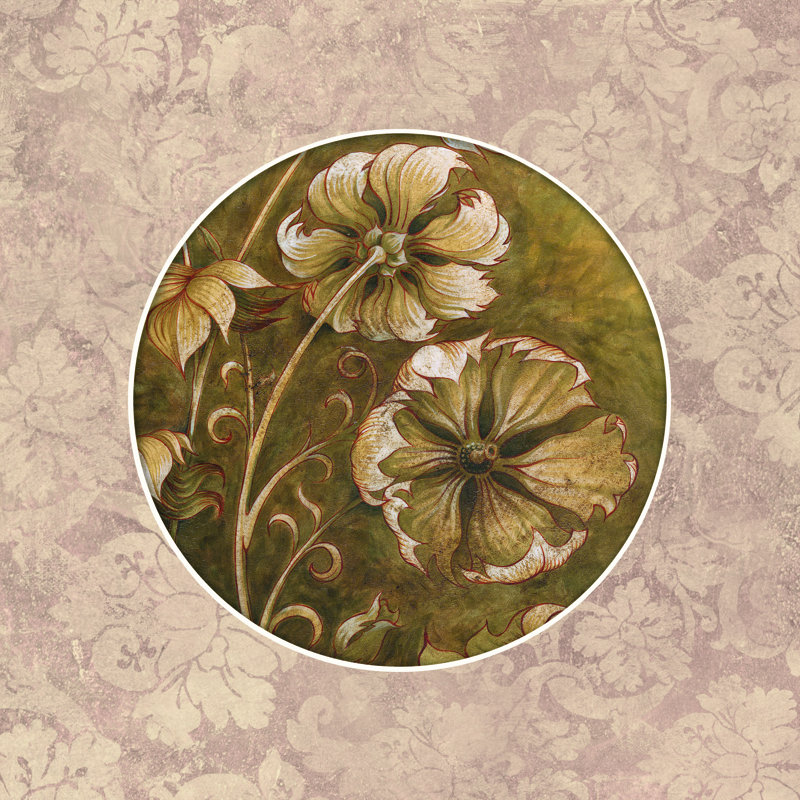 Circular Classic Floral - Wrapped Canvas Art Prints, 76cm H x 76cm W x 3.8cm D
