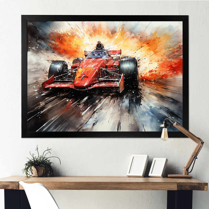 Décoration murale Formule 1, Speedway Fury 2 - Pistes de course, Cadre d'angle fermé noir, H 16 po x l 32 po x P 1 po
