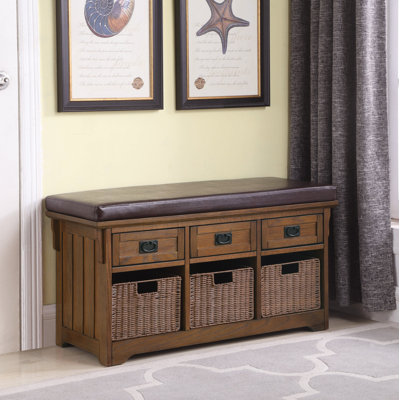 Banc en cuir Aanya