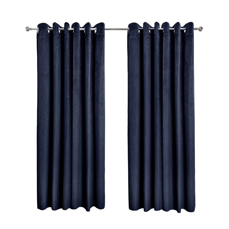 Blackout Curtain Panel Pair, 116cm Width x 137cm Drop, Blue
