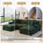 5 - Piece Upholstered Green Chenille Modular Sectional Sofa with Throw Pillows & Removable Ottomans-1525103420-1525103409
