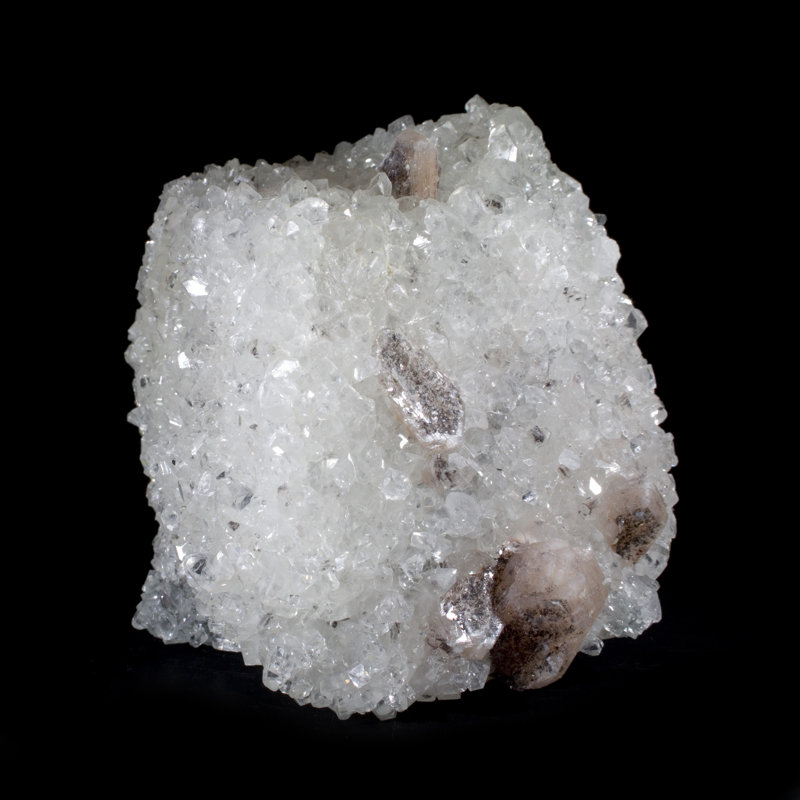 Calcite recouverte d'apophyllite avec stilbite