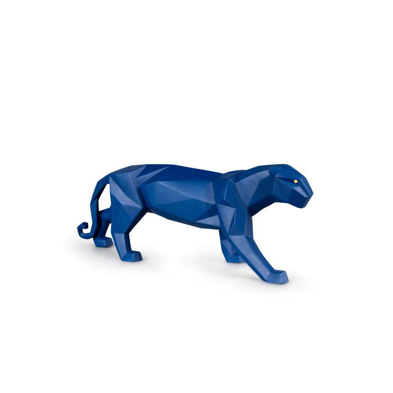 Origami Panther Figurine, Blue