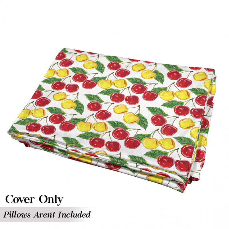 Housse de coussin d'extérieur Cherries with Leaves, H 2 po x l 27 po x P 88 po