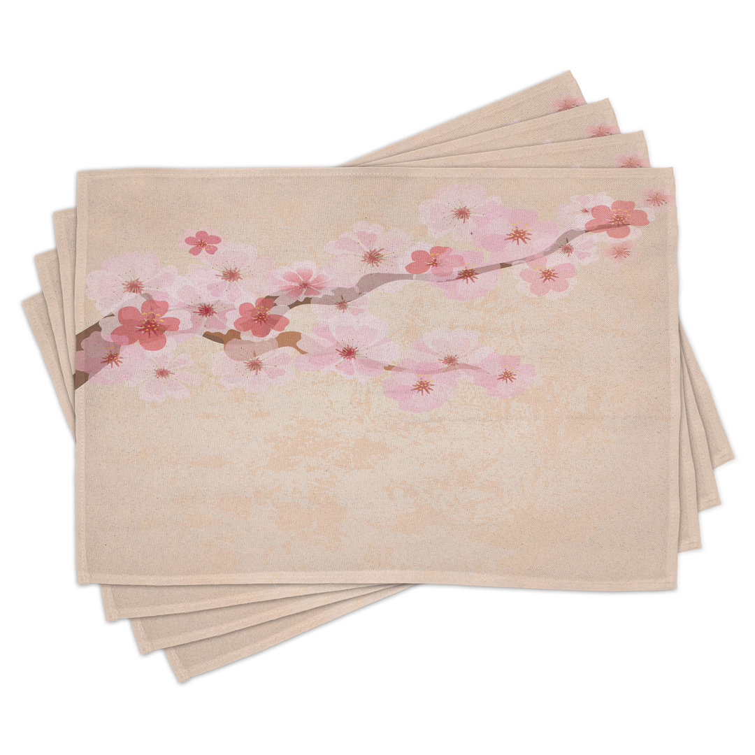 Platzdeckchen 4er-Set, Rosa Kirschblüten, Soft Pink