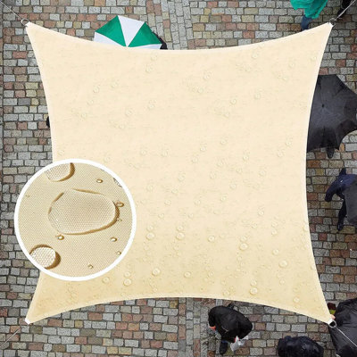 HOMEYA Sun Shade Sail Garden Patio Awning Canopy, Cream,